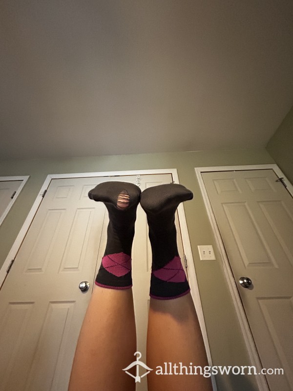 Soft Argyle Socks With A S**y Hole In The Big Toe