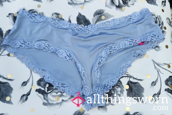 Soft Blue Silky Pre Worn Panties