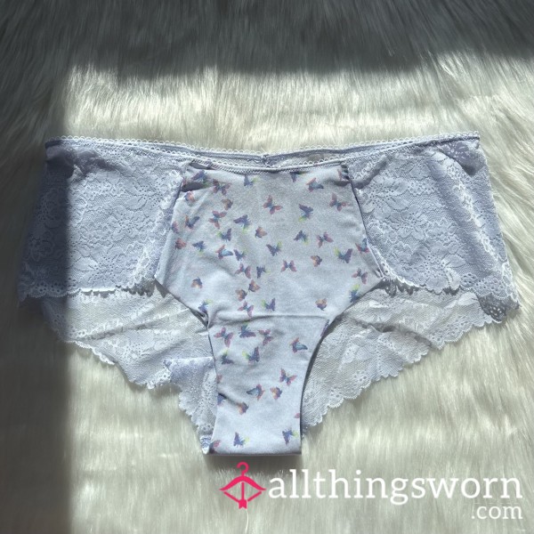 Soft Blue Bu*terfly Cheeky Panty