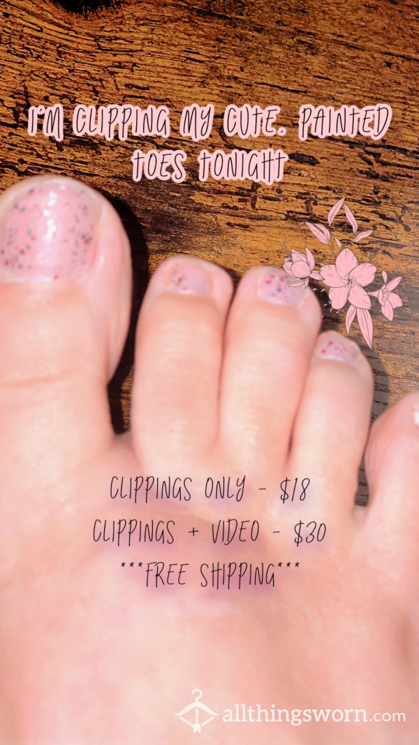 Soft Purple Glitter Toe Nail Clippings + Video