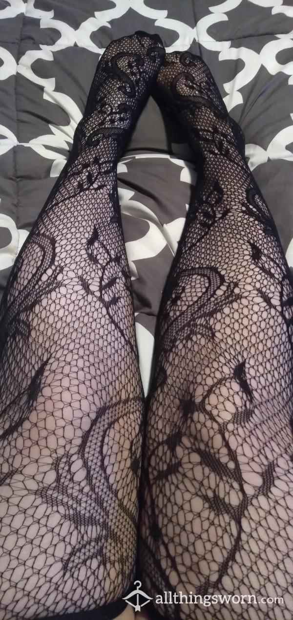 Soft, S**y,  Black Fishnet Stockings And Hosiery