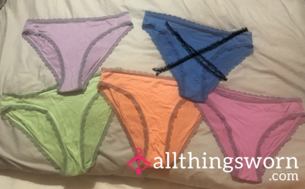 Soft Touch Colourful Panties With Lace Trim