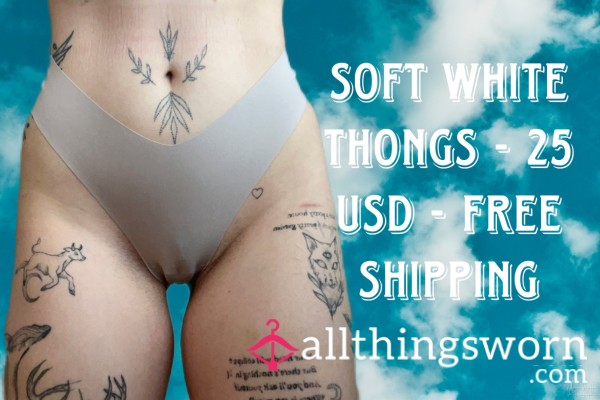 Soft White Thong / 24hr Wear / Free Shipping