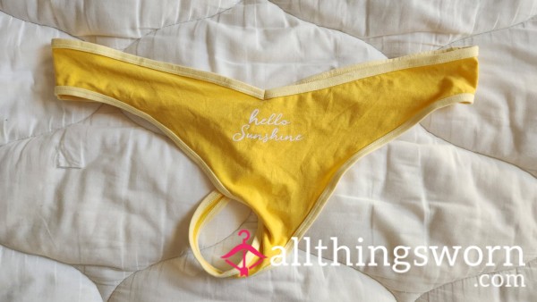 Soft Yellow Cotton Thong