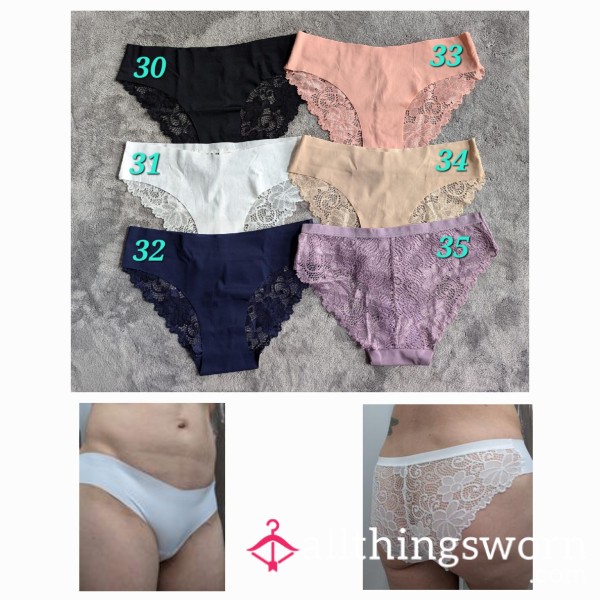 Solid Front Lace Back Panties With Add-on Options