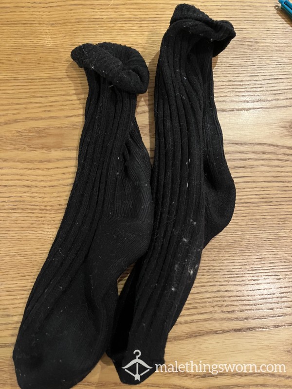 Sopping Ribbed Black Socks