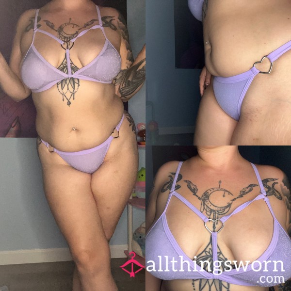 Sparkle Lavender Heart Bikini