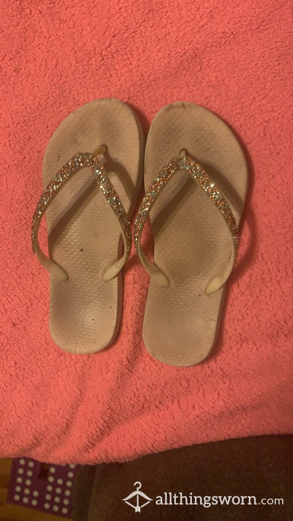 Sparkle Pink Flip Flops