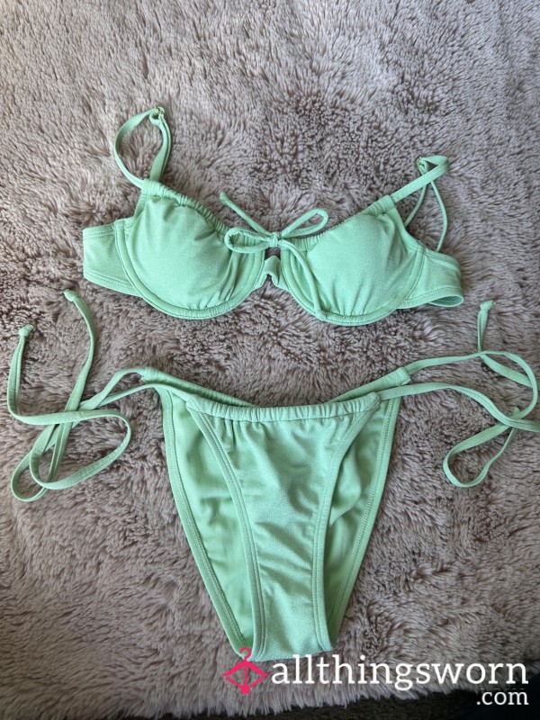 Sparkle Sea Foam Green Bathing Suit