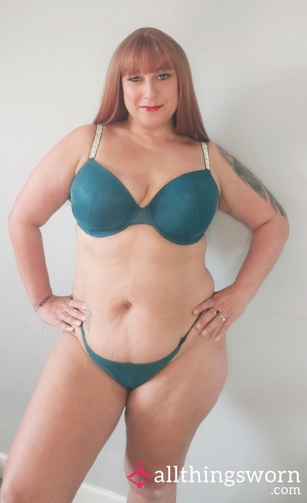 Sparkly Teal Lingerie Set