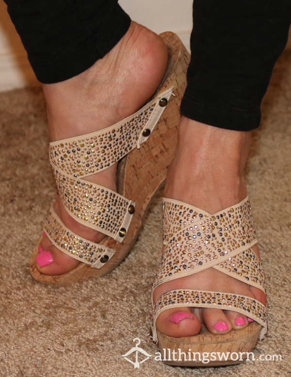 Sparkly Well-Worn Wedges