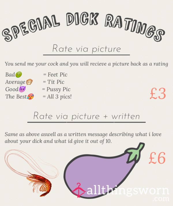 Special D*ck Ratings 🍆