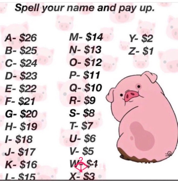 Spell Your Name And Pay