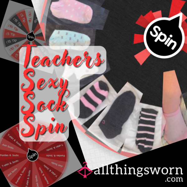 𝚂𝙴𝚇𝚈 𝚂𝙾𝙲𝙺 𝚆𝙷𝙴𝙴𝙻 - Spin The Wheel To Determine The Pair Of Socks Teacher Will Wear In A Photo Set Of 5 Or 10 S**y Pics