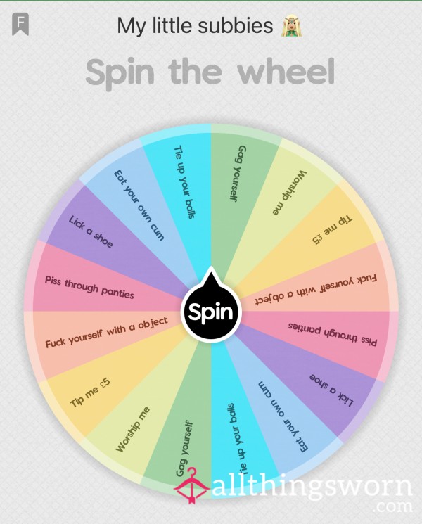 Spin The Wheel For My Little Subs