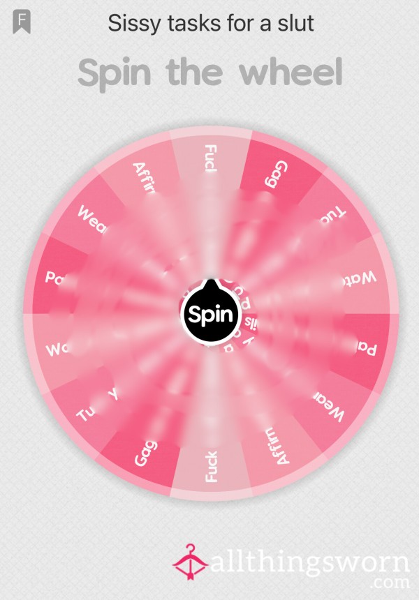 Spin The Wheel Game For A Naughty Sissy Sl*t