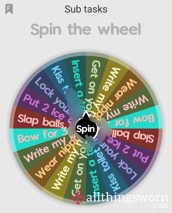 🔥 Reduced 🔥 Spin The Wheel - Tasks For Submissives