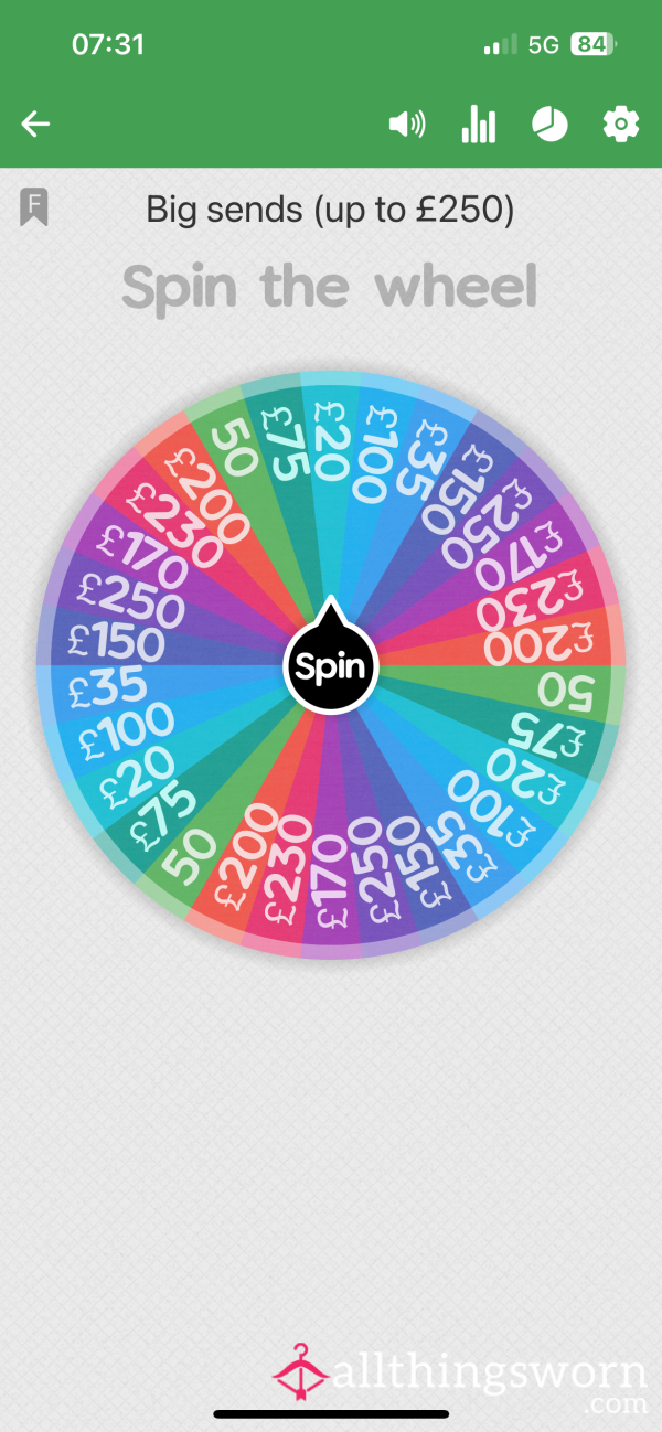 Spin The Wheel🔥 (up To £250)