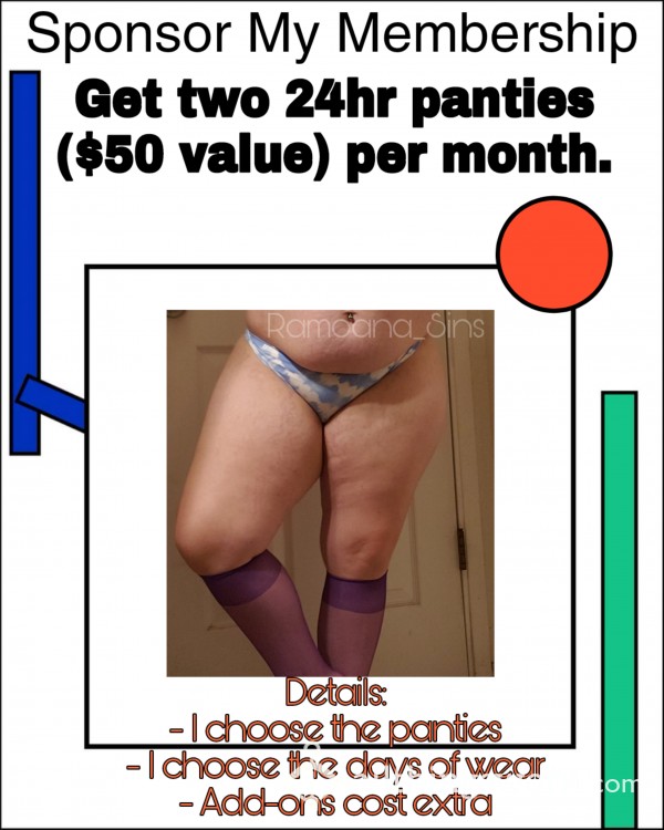 SUPER CHEAP PANTIES!! SPONSOR MY MEMBERSHIP, For 2 Panties!!