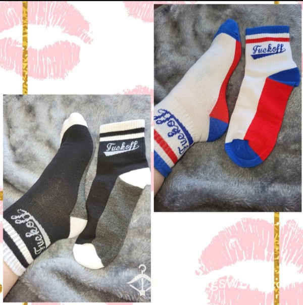 Sports Style Slogan Sock