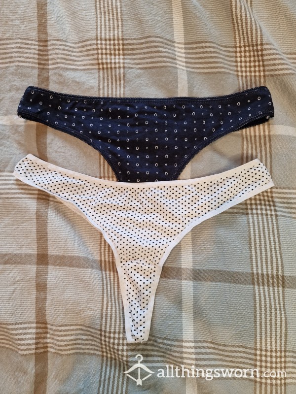 Spotty Cotton Thongs