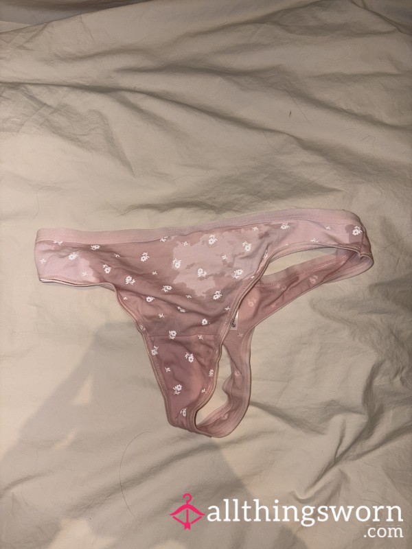 Squirted All Over My Pink Flowered Panties