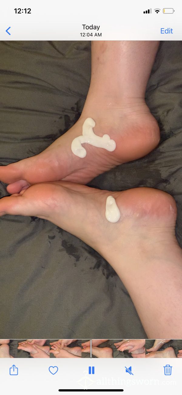 Squirting Lotion And Ma**aging My Tired Feet