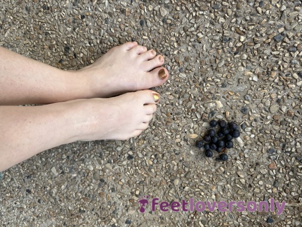 Squishing Blueberries On My Feet Before My Pedicure