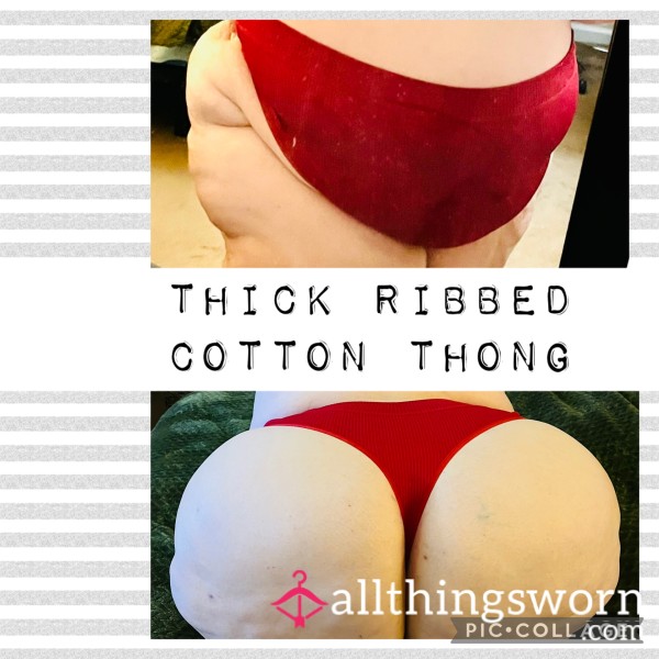 SSBBW Thick Ribbed Cotton Thongs