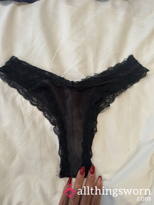 Stained Black Lacey Panties