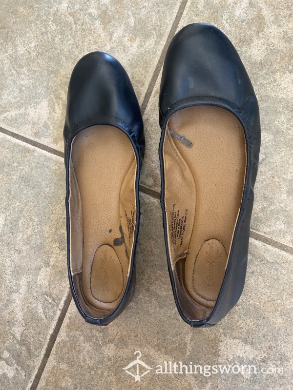 (SOLD) Stinky All Day Work Black Flats - Dirt & Grime