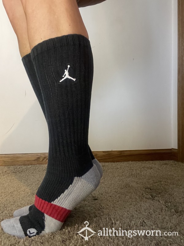 Vintage Stinky Black And Grey Crew Jordan Socks