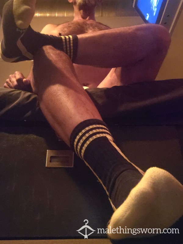 SOLD Stinky Filthy Black Yellow F**k Socks From MR S Leather