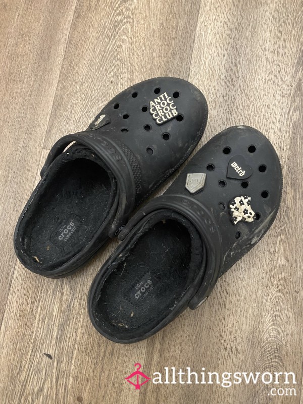 Stinky Fleece Lined Goth Crocs