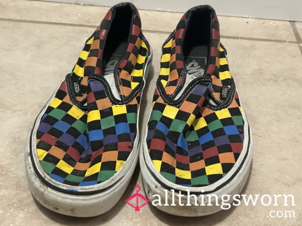 Stinky Rainbow Slip On Vans!