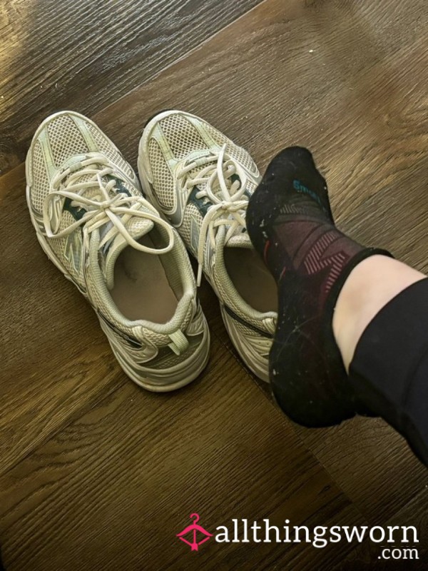 Stinky Worn Gym Sneakers And Worn Wool Socks