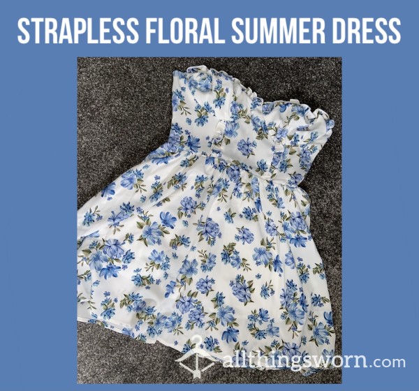 *reduced* Strapless Flor*l Summer Dress💐