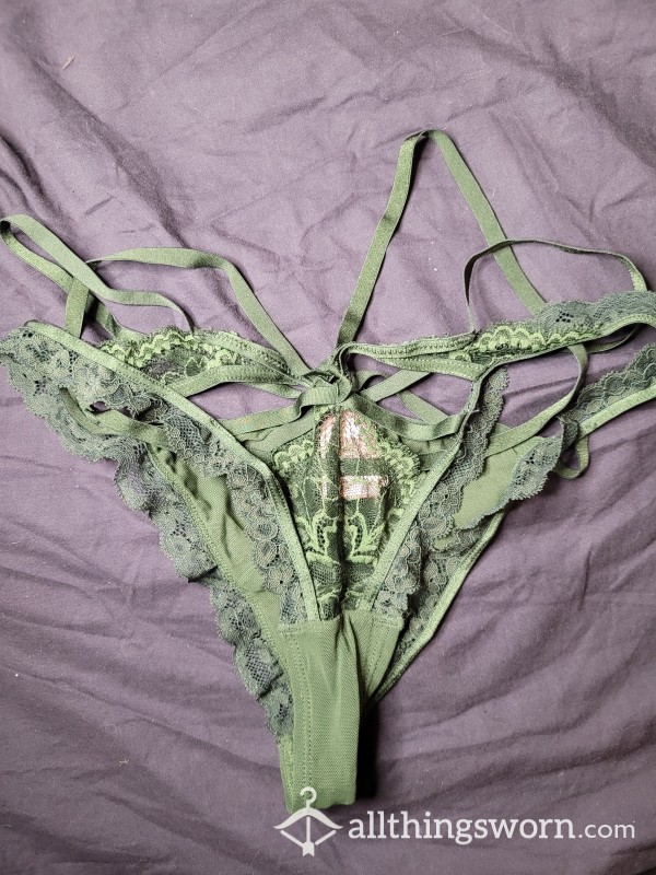 Strappy Green Lace Goddess Thong