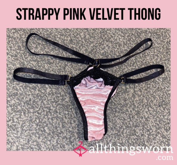 *reduced* Strappy Pink Velvet Thong💓