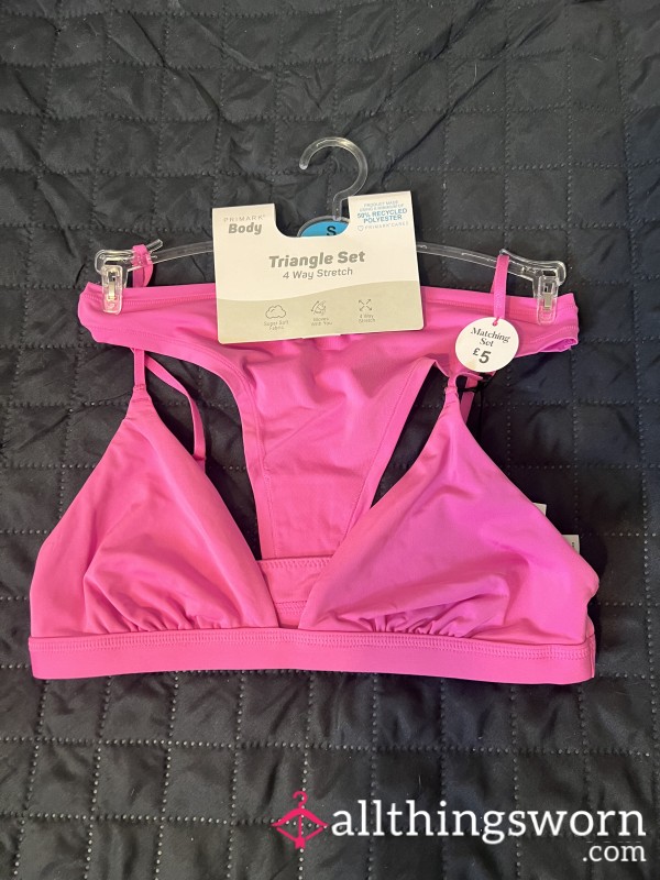 Stretchy Hot Pink Triangle 2-piece Set! 💕 Size 10/12 (to Wear Or For A Sissy 💃🏽)