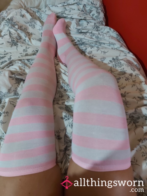 Striped Cindy Lou Thigh High Socks