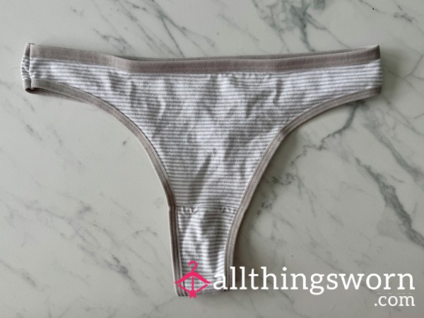 Striped Cotton Thong 1