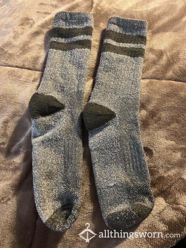 Striped Gray Socks Comes With Seven Day Wear