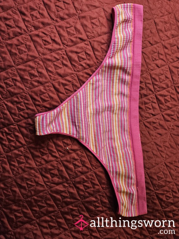 Striped Pink Thong