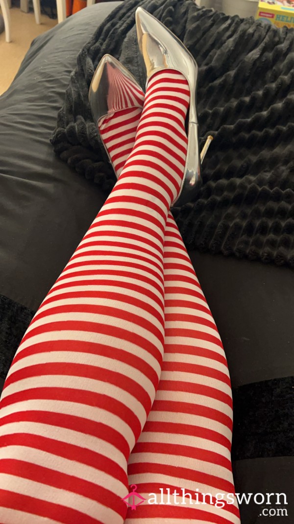 Striped Red And White Stockings