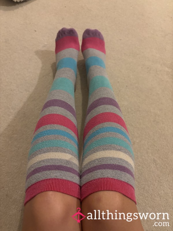 Stripey Colourful Knee Socks