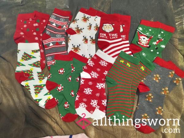 CHARITY Christmas Socks! Let Me Wear These For You While Spending Time With My Family X