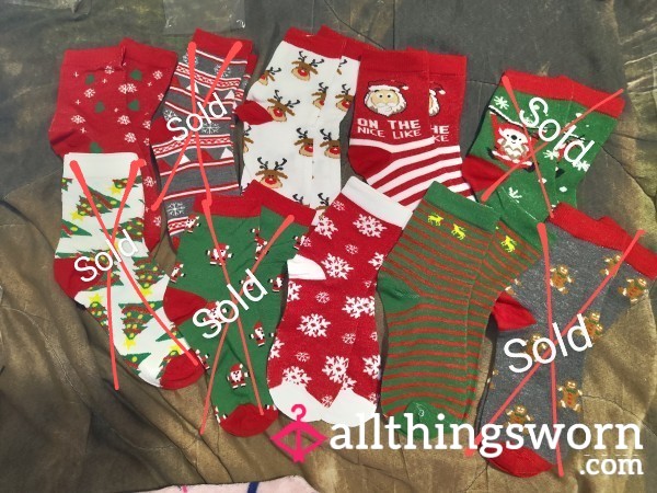 Christmas Socks! Let Me Wear These For You While Spending Time With My Family X