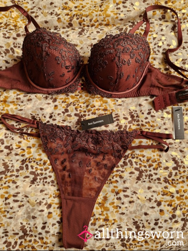 Stunning Brown Matching Bra And Thong