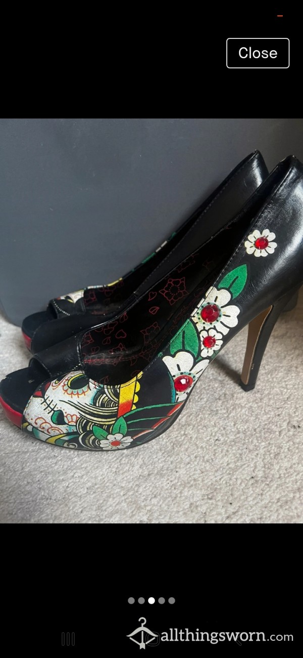 Stunning Well Worn Heels Skull Iron Fist